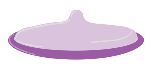 A purple condom on transparence background, Abstract Representation of a Condom for Sexual Health Awareness