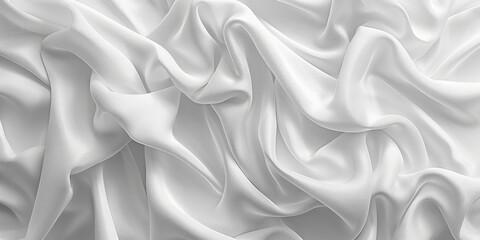 Obraz premium focus Soft sleep night bedroom sheet bed unmade surface Close rippled texture fabic wrinkled White fabric background bedding duvet comfort clothes design material 