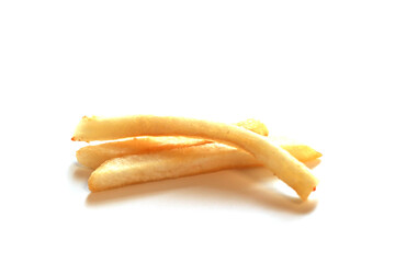 French fries on a white background