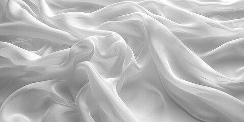Fototapeta premium focus Soft sleep night bedroom sheet bed unmade surface Close rippled texture fabic wrinkled White fabric background bedding duvet comfort clothes design material 