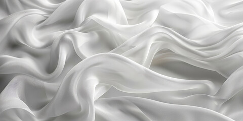 Obraz premium focus Soft sleep night bedroom sheet bed unmade surface Close rippled texture fabic wrinkled White fabric background bedding duvet comfort clothes design material 