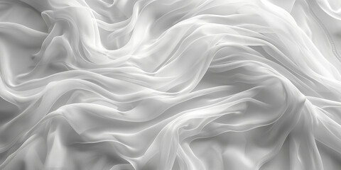 Fototapeta premium focus Soft sleep night bedroom sheet bed unmade surface Close rippled texture fabic wrinkled White fabric background bedding duvet comfort clothes design material 