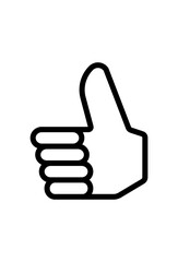 vector hand like. thumbs up line art symbol