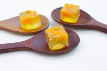 Thai sweet egg floss jelly