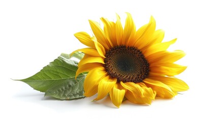 Obraz premium Sunflower on white background