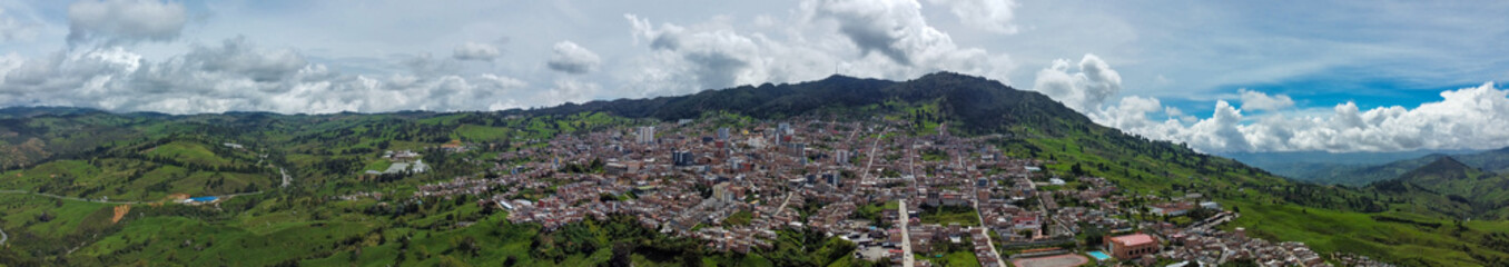Fototapeta premium Yarumal, Antioquia. Colombia - June 22, 2024. Municipality of Colombia located in the North region of the department.