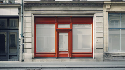 charming Paris store front mockup with clean design and inviting display windows