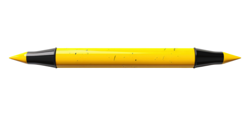 Yellow marker isolated on black background.