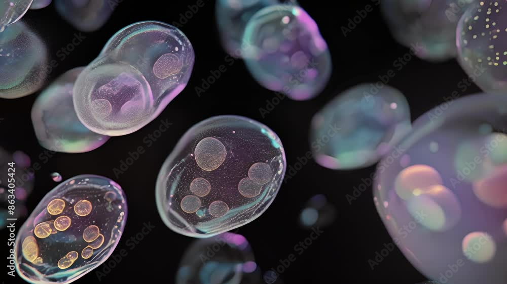Poster a series of timelapse animations showing the dynamic movement of lipid droplets within a cell as the