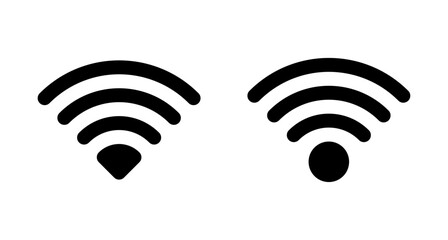 WIFI Icon vector isolated on white background. signal vector icon. Wireless and wifi icon or sign for remote internet access