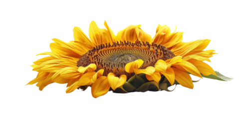 A single sunflower with bright yellow petals and a dark center.