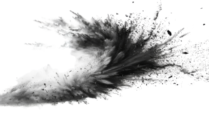 Splash holi paint black color powder festival explosion burst on transparent background 
