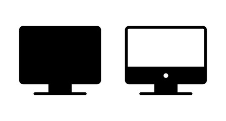Computer icon vector isolated on white background. PC Icon vector. Computer monitor icon. Flat PC symbol