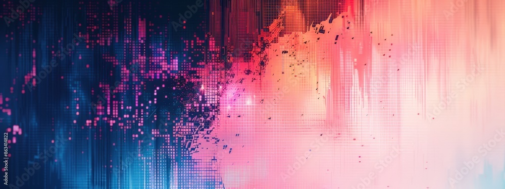 Poster a colorful, abstract image of bright red line running through it. the image is full of bright colors