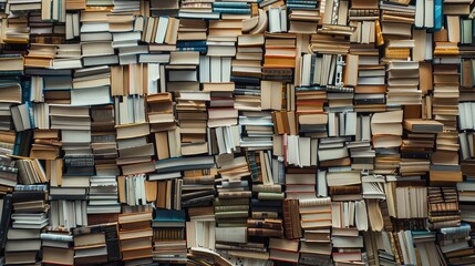 Fototapeta premium A fields of book, background texture and detail, no people or faces, flat lay composition