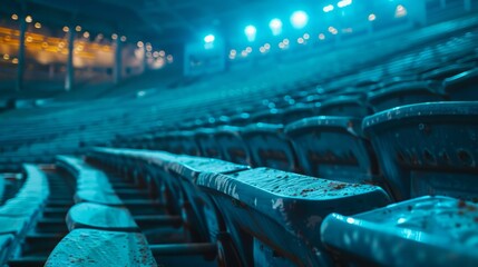 Obraz premium Old seats in a stadium