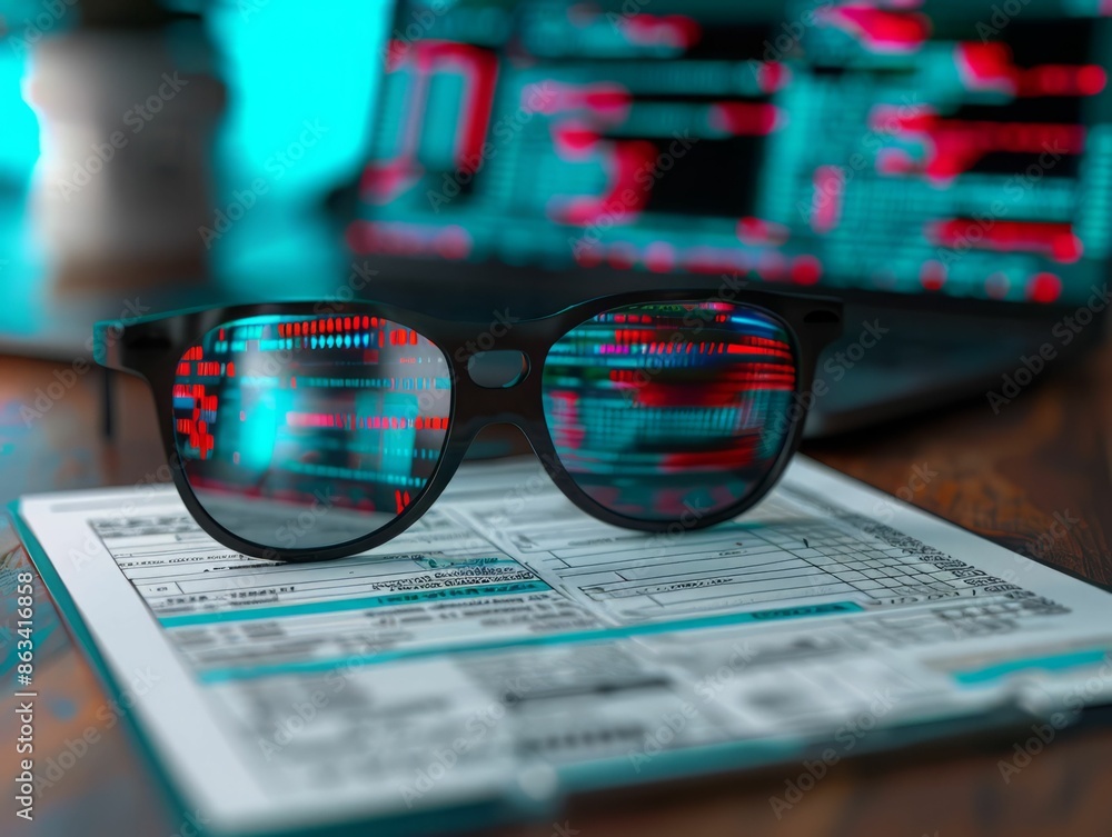 Poster glasses code reflection data