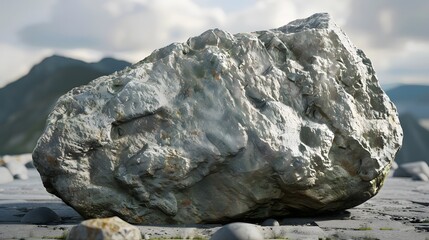 Cliff stone located part of the mountain rock isolated on white background.