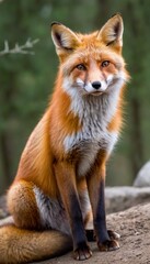 Obraz premium Red Fox in a Forest
