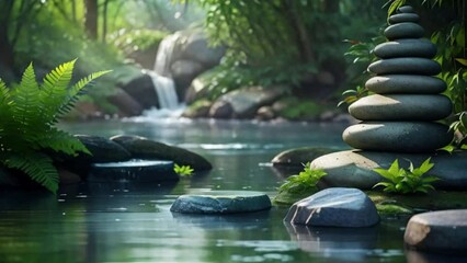 River animation of a zen garden