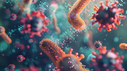 Rabies viruses, illustration