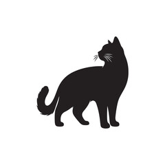 Set of black cats looking out the window. Collection of cartoon cats peeking of the corner. Funny peeking pets. Playful kitten. Vector illustration on white background.