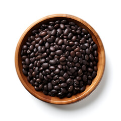 Fototapeta premium Black beans isolated on white background. Top view. Flat lay.
