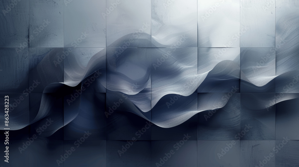 Poster modern technology background with smooth waves and lines