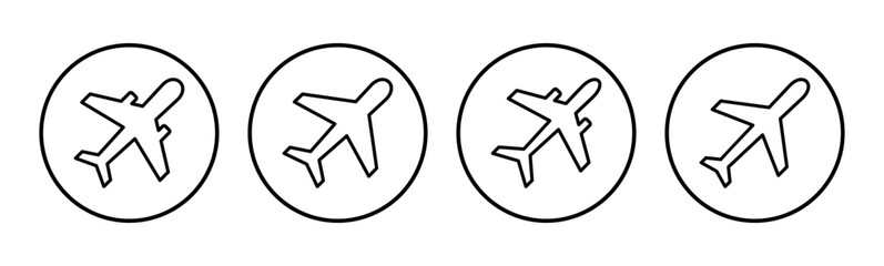 Plane icon set. Airplane icon vector. Flight transport symbol. Travel illustration. Holiday symbol