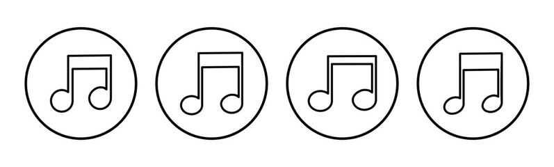 Music icon set. note music icon vector. tone icon