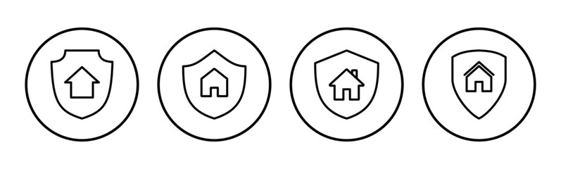 Home insurance icon set. home protection icon