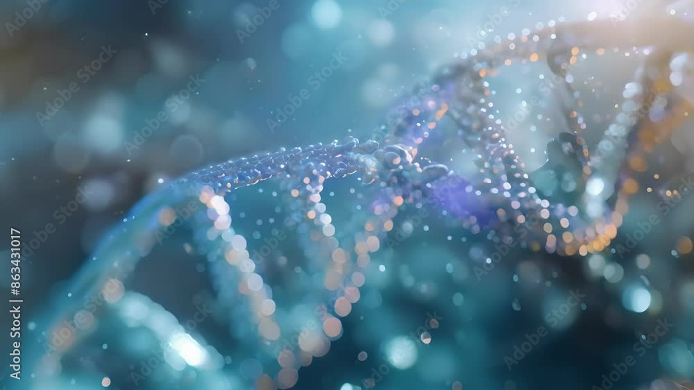 Poster a spirallike structure with tiny moving particles symbolizing the second step of glycolysis.