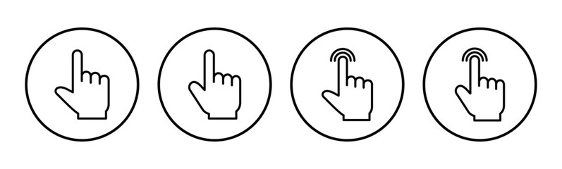 Hand click icon set. pointer icon vector. hand cursor icon vector
