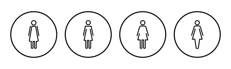 Female icon set. woman icon vector