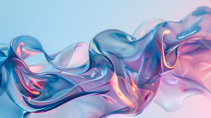 Fototapeta premium Fluid Transparent Waves with Iridescent Colors