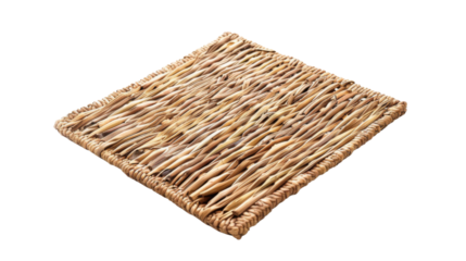 Square Rattan Place Mat on transparent  background
