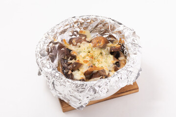 ブラウンマッシュルームのチーズ焼き