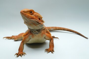 Potrait bearded dragon on a white background