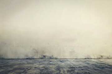 A large empty room with a wall that is covered in graffiti. The room is bare and empty, with no furniture or decorations. The graffiti on the wall adds a sense of urban decay