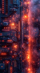 Abstract technology background with dark colors. 