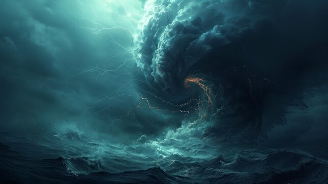Artistic depiction of a tornado in a simplified, stylized World of Warcraft fantasy style.