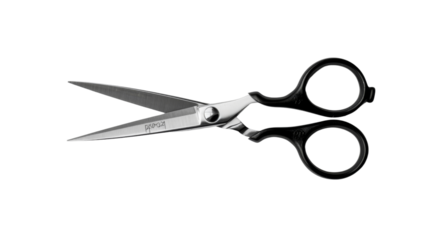 School , seamstress steel scissors isolated on transparent background