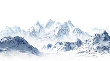 Obraz premium Snow-capped rugged mountains on transparent background