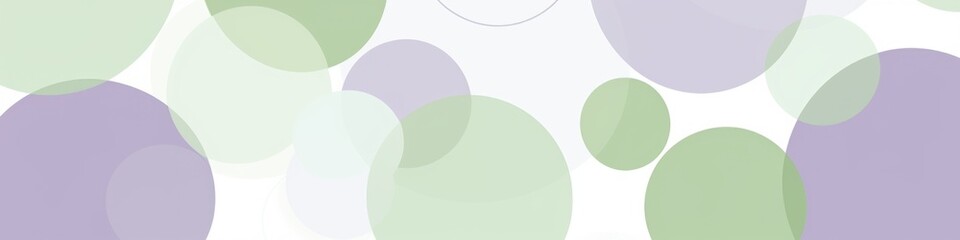 An abstract background image featuring overlapping circles in lavender and sage green hues on a white canvas, banner