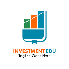 Investment education design logo template illustration