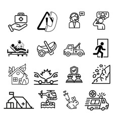 Obraz premium Emergency Services Thin Line Icons - Editable Stroke - stock illustration