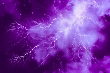the radiant glow of purple violet lightning against the backdrop of dark night sky, a breathtaking sight that evokes awe and wonder.