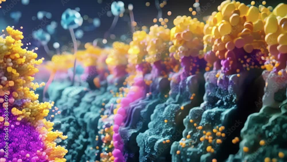 Poster an animation of the varying sizes and structures of ion channels depicting their role in determining