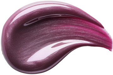 Cosmetic purple metallic nail polish smear on clear background, PNG, cosmetics