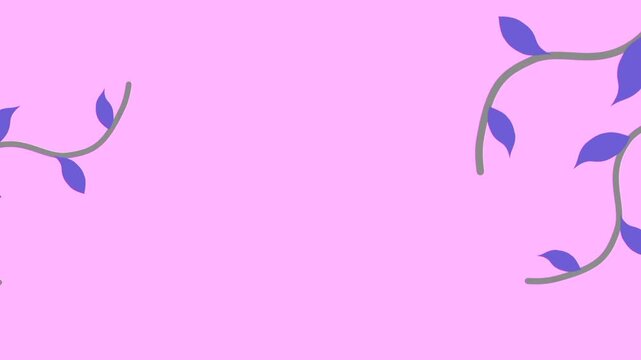 animated background of creeping plants or flowers with soft blue as a background, motion graphic, mp4, animated background